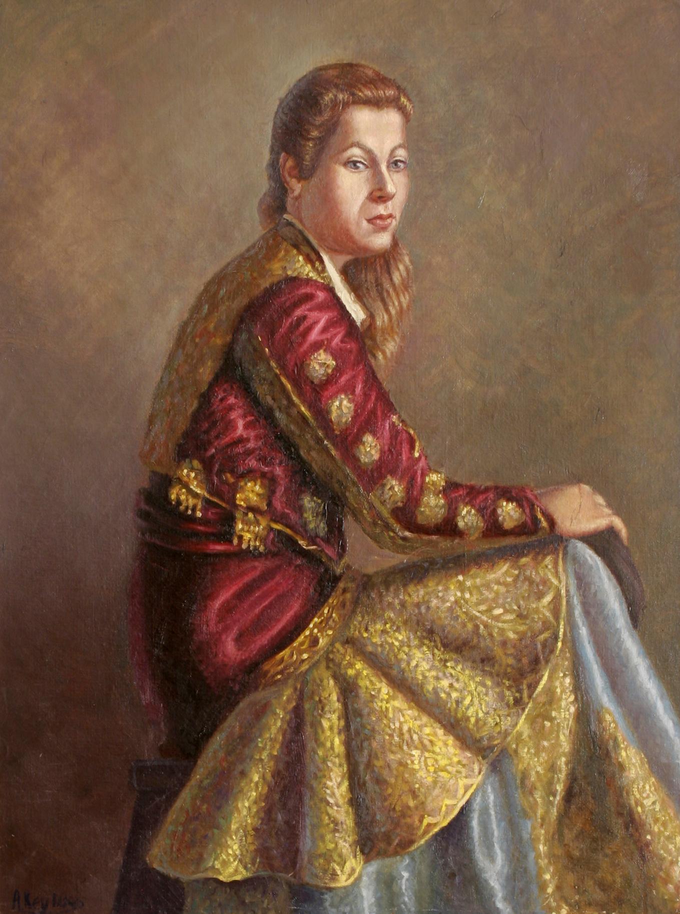 Mujer vestida de torero