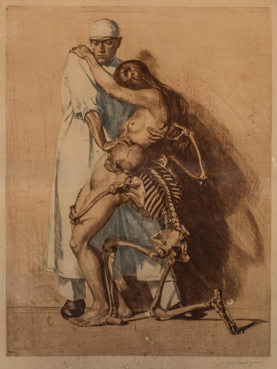 Der Arzt das Mädchen un der tod (El médico y la muerte luchando por la muchacha)