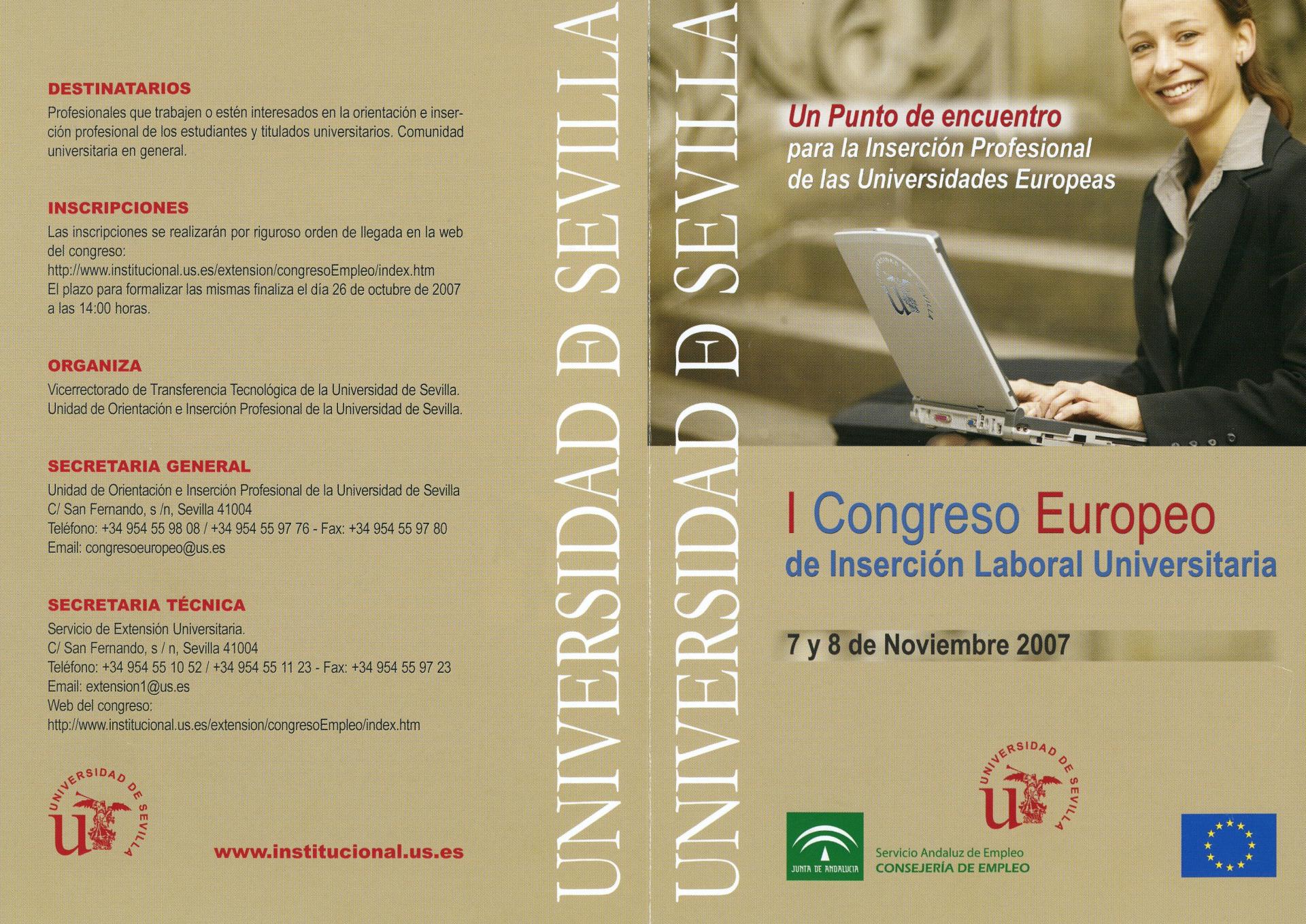 I Congreso Europeo de Inserción Laboral Universitaria. Universidad de Sevilla, 2007