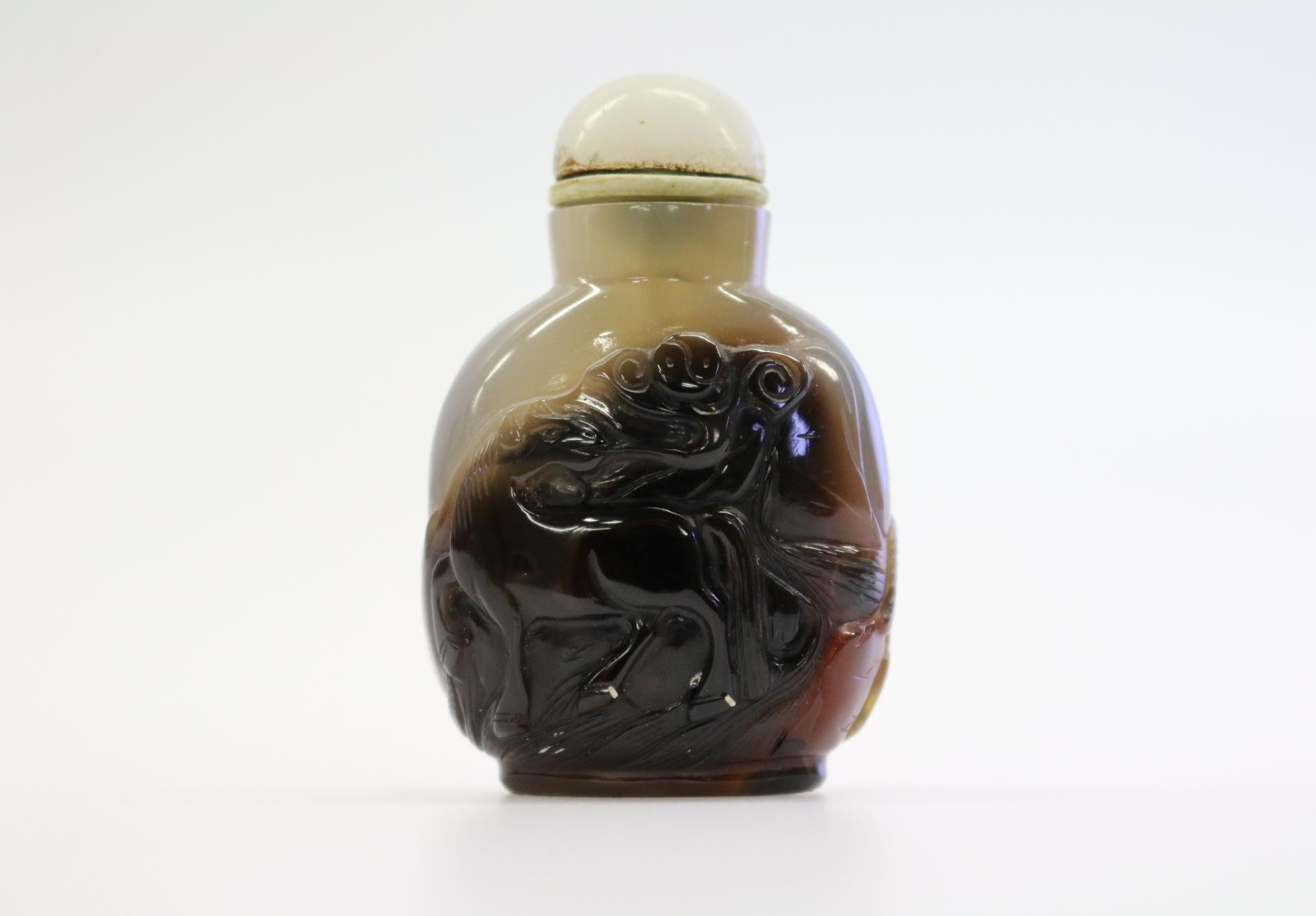 Tabaquera para tabaco rapé de calcedonia