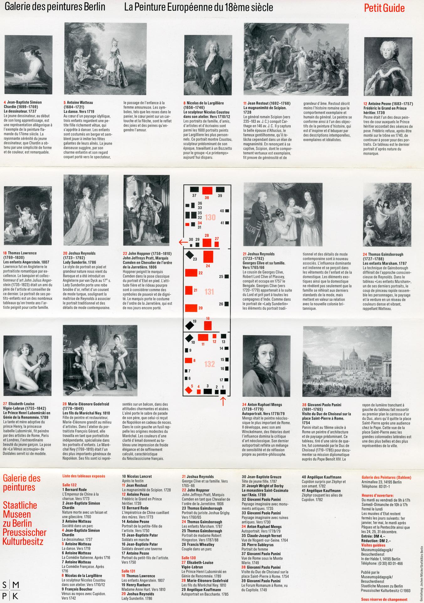 Petit guide: Galerie des peintures Berlin: La Peinture Européenne du 18ème siècle